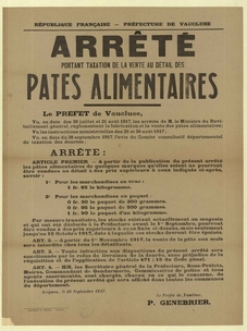 voir l'arrêté des taxes de la vente des pates alimentaires en plus grand