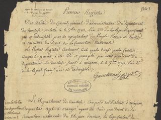 Premier registre des arrêtés du Conseil général installé le 4 septembre 1793 (AD Vaucluse 1 L 81)