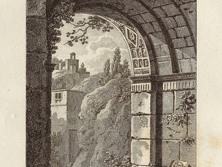 "1ère vue d'un arc de triomphe à Cavaillon, département de Vaucluse", début XIXe siècle, estampe sur papier (AD Vaucluse 2 fi 1008)