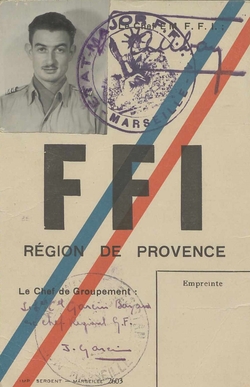 Carte de combattant des Forces Françaises de l’Intérieur (FFI) de Jean Garcin - Agrandir l'image (fenêtre modale)