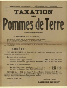 Voir l'affiche de la taxation des pommes de terre en plus grand