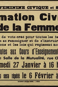 Affiche de l’union féminine civique et sociale. Non datée.  - Agrandir l'image (fenêtre modale)